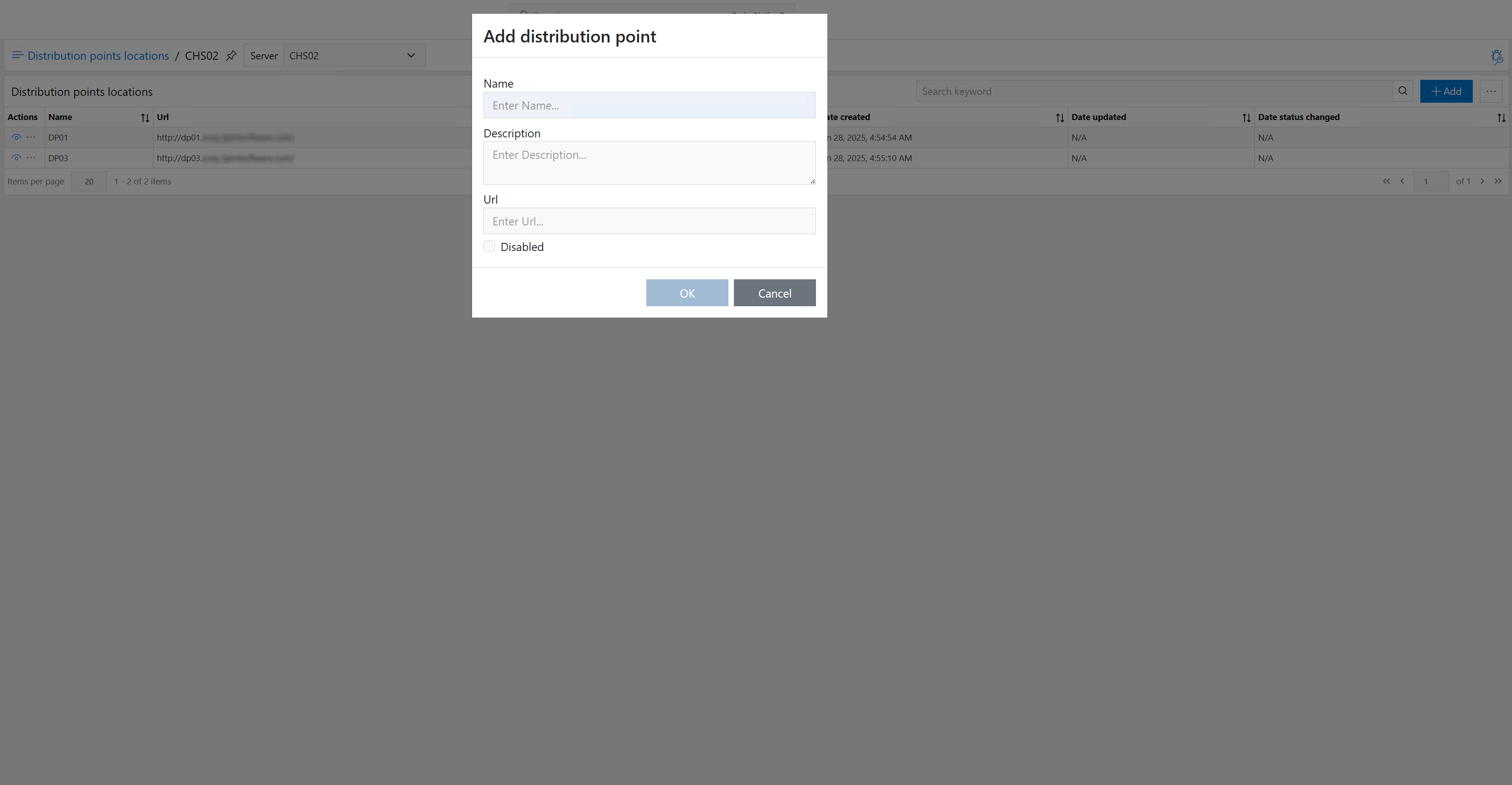 CacheR – Add distribution point